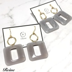 大ぶりグレー＊ゴールドリング   