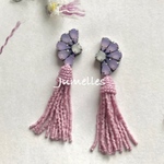 fowers with tussel  /  mini / lavender & pink
