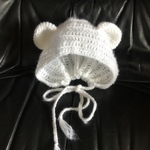 新生児さんからのボンネットタイプのくまさん帽子