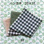 2枚セット ハンカチ チェック ダブルガーゼタオル 20×10 93