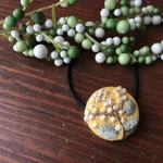 【ミニヘアゴム】ミモザ刺繍　レモン