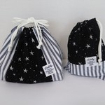 ★送料無料★星空のお弁当袋・コップ袋セット ブラック　男の子