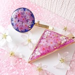 春の桜のヘアクリップとポニーフック
