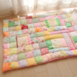 【m様お取り置き品】 Retro animal＆Baby　パッチワークマット　95cm×128cm　Hello Baby!