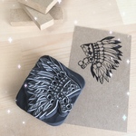 ウォーボンネットの消しゴムはんこ②