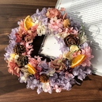 春のsweetナチュラルリース♡ 〜春夏インテリア〜 紫陽花リース プリザーブドフラワーリース   ドライフラワーリース  玄関 プレゼント ウェディングリース 誕生日 ドアリース    母の日