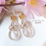  水引ピアス❁水引と雫パールと❁