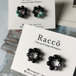 petit pierce(オニキス+シルバー)ステンレスピアス
