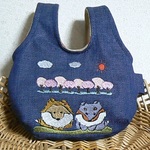 春♪　桜並木　シェルティ　刺繍ミニミニバッグ