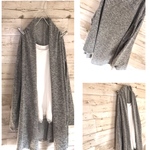a.myu 秋コーデ♪コットンニット♪ストールカーディガン グレー系