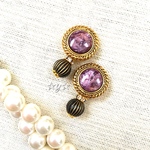 ☆Vintage☆マーブルラベンダーなアンティークピアス/イヤリング
