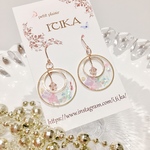 揺れるピアス♡レジンアクセサリー ドライフラワー