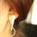 ♪送料無料♪三角×リングイヤリング♪