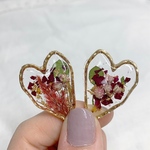 《no.3》【新作♡】かすみ草  薔薇 ハートピアス チタンピアス イヤリング   