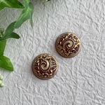 【SALE】【パープル②】ドイツヴィンテージアクリルカボション 2個セット