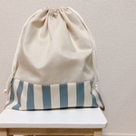 ストライプ✳︎巾着大✳︎体操服袋✳︎着替え袋