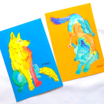 Colorful Wolf card
