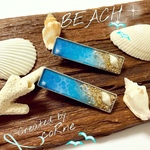 ”BEACH / TROPICAL RESORT”  波打つ南国ビーチのヘアクリップ A