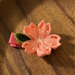 つまみ細工 桜のベビークリップ