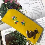 🧸felt de patchworkテディベアのペンケース