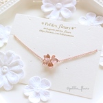 ピンクゴールドの一輪の花＊シンプルブレスレット