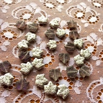 【4コセット】JIRI＊IVANA czech beads#チェコビーズ maple leaf13㎜ vitrail silvergray