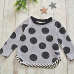 【80～140】クレヨンドット×ブラック　ドロップTシャツ【受注制作】