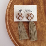 カフェモカカラー＊こぎん刺しふりふりピアス