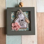 オカメインコの刺繍ブローチ