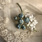 布花 ミニ薔薇とライラックのコサージュ