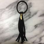 ヘアゴム タッセル&フェザーチャーム(Black)