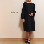 ほっこりAラインワンピース (black)