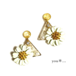 レモンとミントのお花ピアス＊…