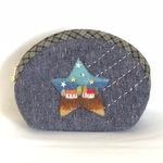 まるい羊毛刺繍のポーチ(お星さま)
