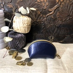 コロンとした本革コインケースS sizeネイビー