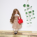 ドール服 トレンチワンピース 白シャツセット♡