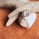 14号〜16号程【サイズ調整可】《brass》wide stamp ring✴︎rainbow moon❤︎