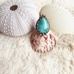14号【サイズ調整不可】《silver925》flower larimar ring❤︎