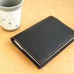 クリスマスプレゼント【文庫本】  やわらかい黒革のブックカバー  カラフルポップステッチ　レザー　入学・卒業祝い
