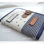 handmade＊navymarineのカードケース＊３６＋４ポケット♪ハンドメイド＊マリン