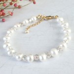 🔥SALE🔥 淡水パール とカットガラスのブレスレット