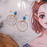 再販♡ターコイズとサークルピアス（3重）/サージカルステンレス/ 送料無料