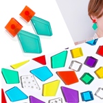 選べるカラー💎スクエアコンビクリアピアス/イヤリング    あなただけのオリジナルカラーコンビを♡     