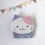 ふんわり☆ねこさん　移動ポケット　花の森（パープル）