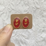 赤とチューリップ ピアス/イヤリング