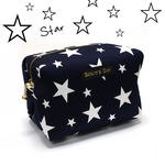 星柄のレギュラーキャラメルポーチ 紺 ネイビー スター 星 ポーチ 化粧 グッズ  