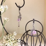 ✴︎No.277✴︎★現品限り★【ｲﾔﾘﾝｸﾞ◇ ｼﾙﾊﾞｰ】桜🌸スワロフスキー揺れるasymmetry  earring🎶