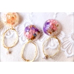 [右]色鮮やかなドライフラワーのお花ピアス【当日発送可！】