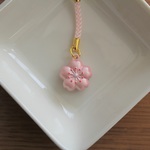 【New】ちりちりかわいい鈴ストラップ　桜・ピンク　大