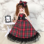 【送料無料】リカちゃん♡ドレス♡赤チェック